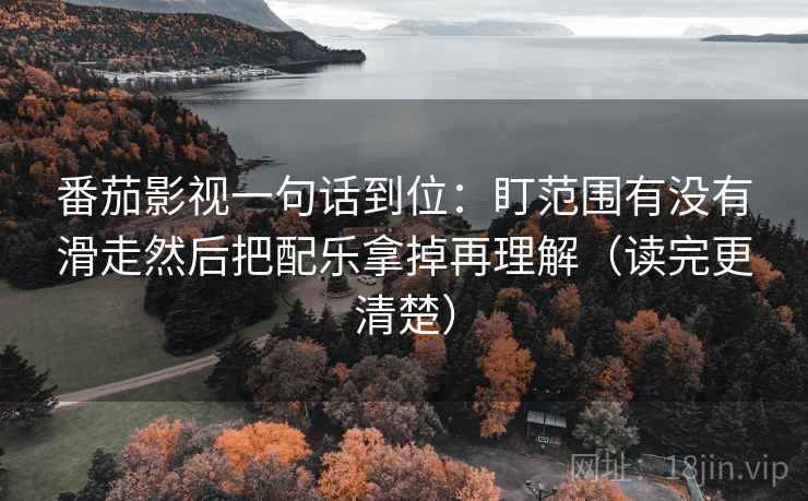 番茄影视一句话到位：盯范围有没有滑走然后把配乐拿掉再理解（读完更清楚）